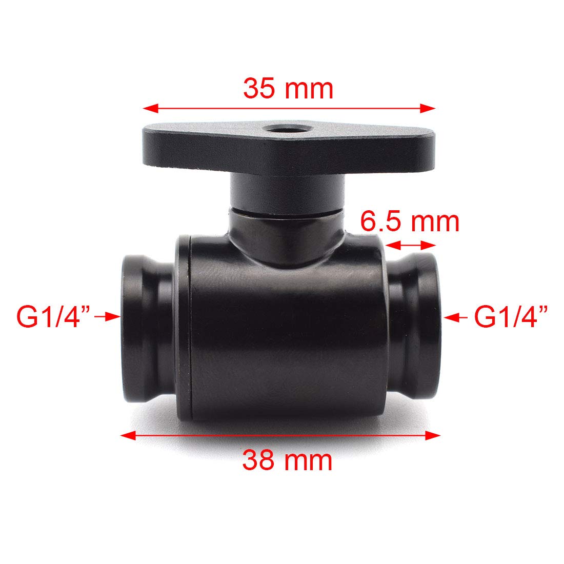 SDTC Tech G1/4" Ball Valve Water Shutoff Valve Fitting for PC Water Cooling Systems