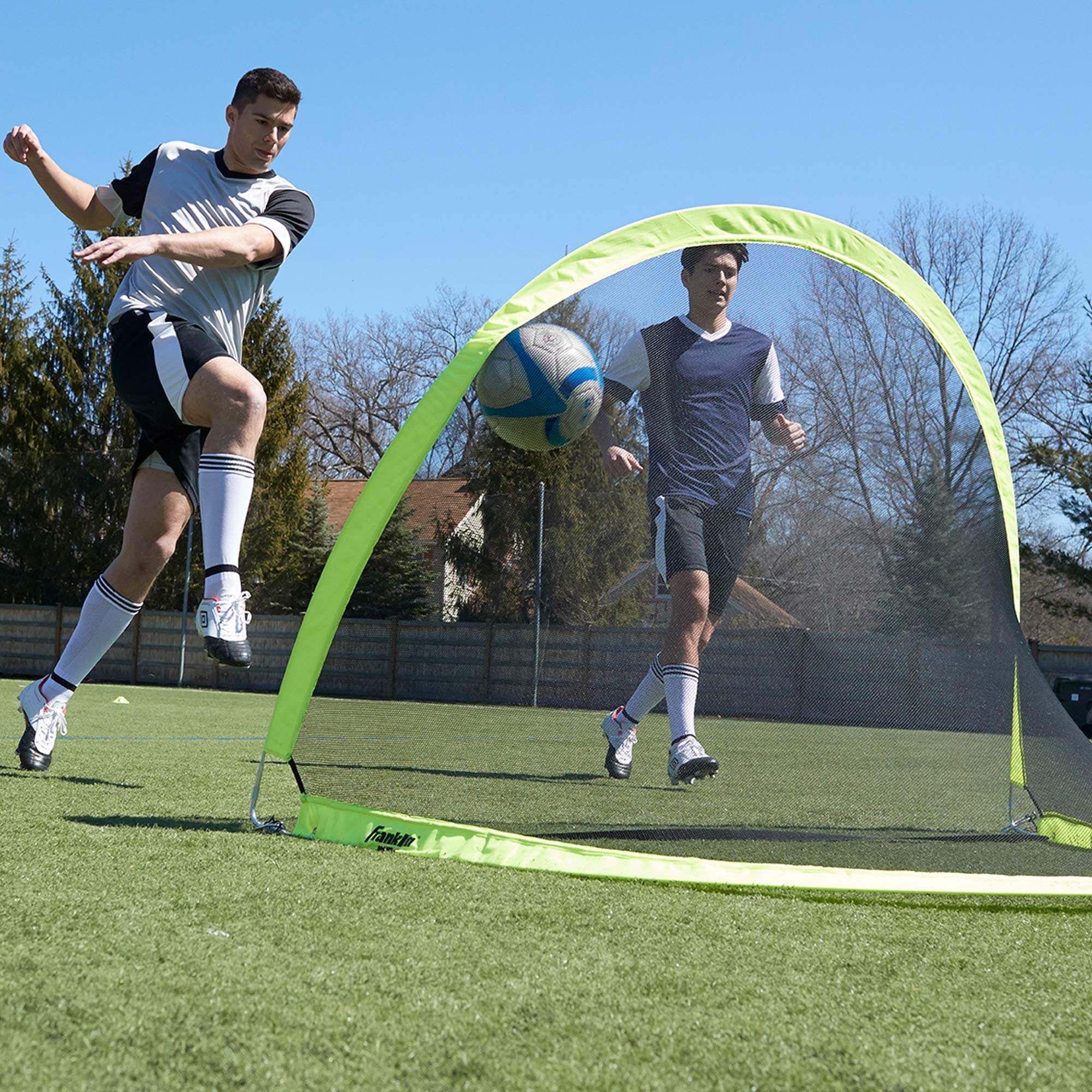 Franklin Sports Youth Soccer Goal - Portable Kids Mini Soccer Goals - Lightweight Folding Soccer Nets for Kids - Perfect for Backyard & Beach - 6'x4', Optic Yellow (31573)