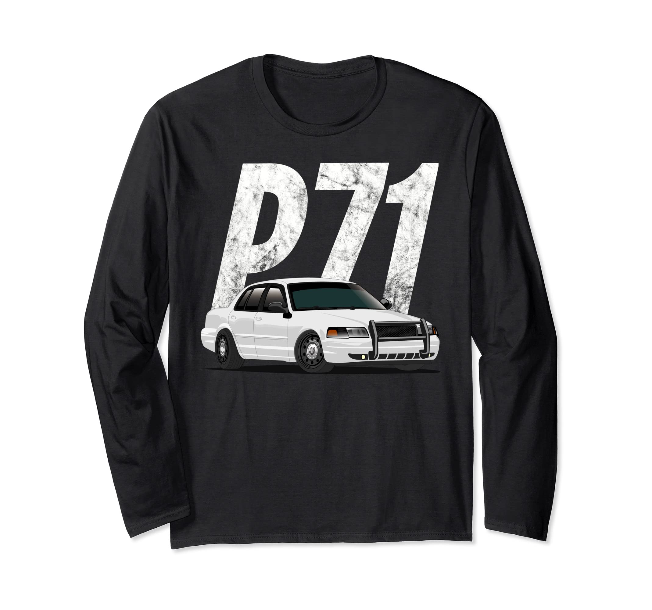 Crown Vic P71 White Cop Car Interceptor Vic Gift Long Sleeve T-Shirt