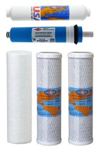 all made in usa complete reverse osmosis replacement water filter set 5 pcs w/filmtec 50 gpd membrane