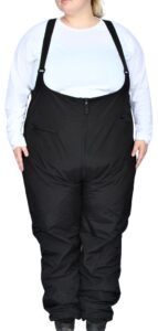 snow country outerwear women's plus size snow ski bibs overalls pants (1x (16/18) short, black)