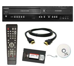 magnavox vhs to dvd recorder vcr combo w/ remote, hdmi