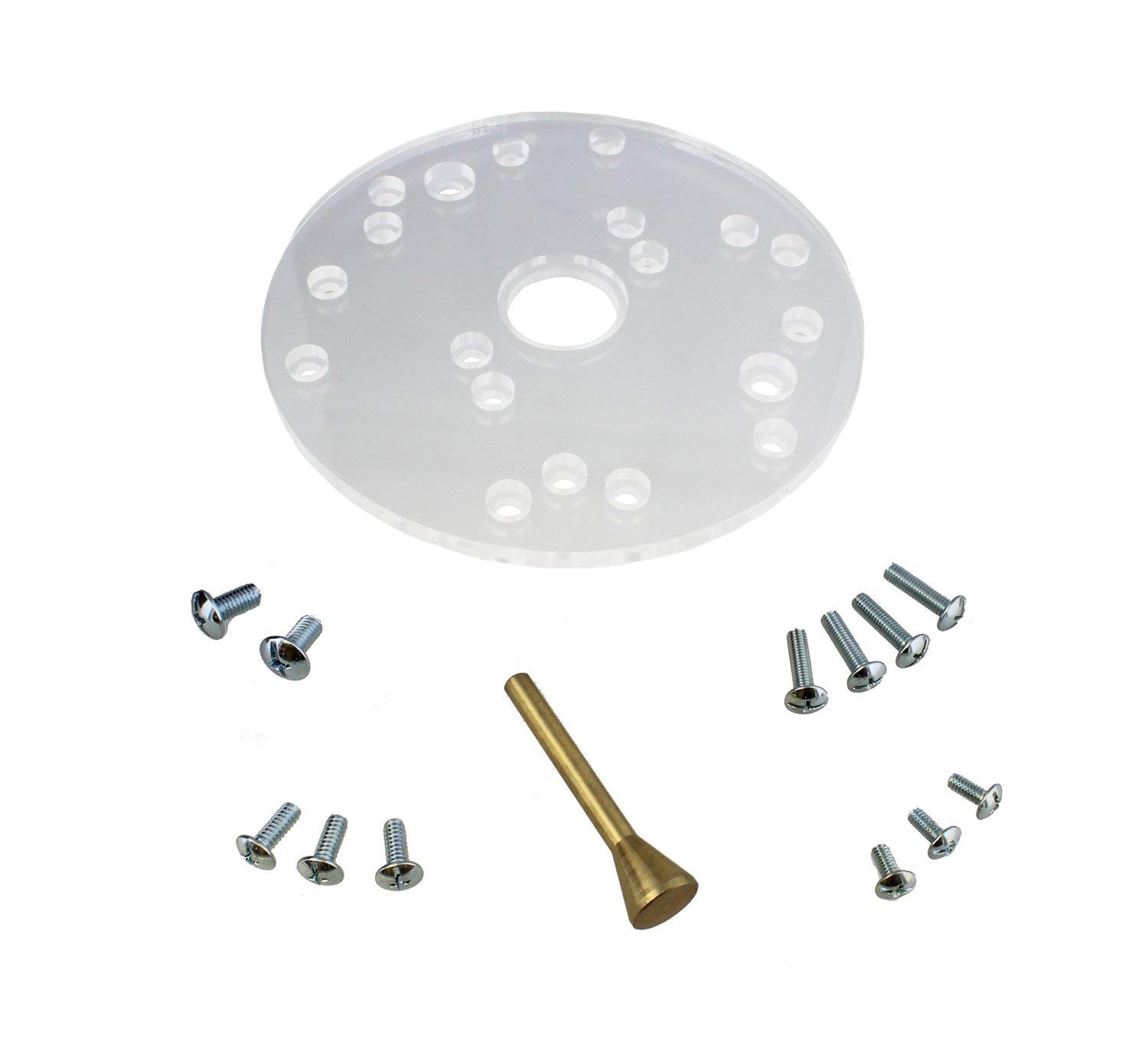 Router Base Plate - Fits Bosch 1615, 1617, 1618 & Dewalt 616, 618, 621, 625 - Acrylic 6-1/2" Inch (Pack of 1)