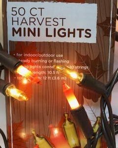 Harvest LED Fairy Lights Fall Mini Lights Amber Orange Golden Yellow Autumn Decor Fairy String Lights Indoor/Outdoor Halloween Parties Garden Patio Thanksgiving Fall Weddings 50 Lights 12 ft (1 Set)