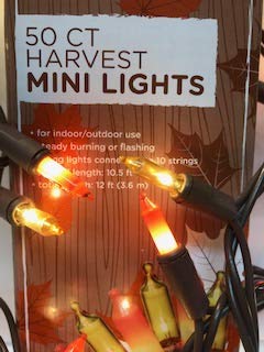 Harvest LED Fairy Lights Fall Mini Lights Amber Orange Golden Yellow Autumn Decor Fairy String Lights Indoor/Outdoor Halloween Parties Garden Patio Thanksgiving Fall Weddings 50 Lights 12 ft (1 Set)