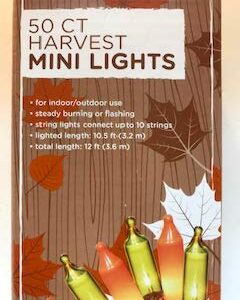 Harvest LED Fairy Lights Fall Mini Lights Amber Orange Golden Yellow Autumn Decor Fairy String Lights Indoor/Outdoor Halloween Parties Garden Patio Thanksgiving Fall Weddings 50 Lights 12 ft (1 Set)