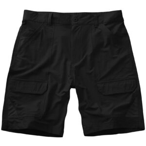 jessie kidden mens stretch casual lightweight water resistant quick dry cargo fishing hiking shorts (6018 black 34)