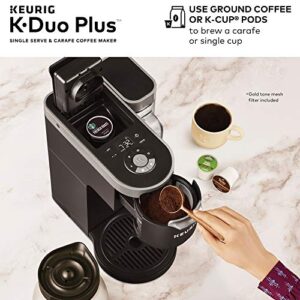 Keurig K-Duo Plus Coffee Maker, Single Serve K-Cup Pod and 12 Cup Carafe Brewer, with Green Mountain Ground Coffee Favorites Collection, 12 oz Bagged, 3 Count