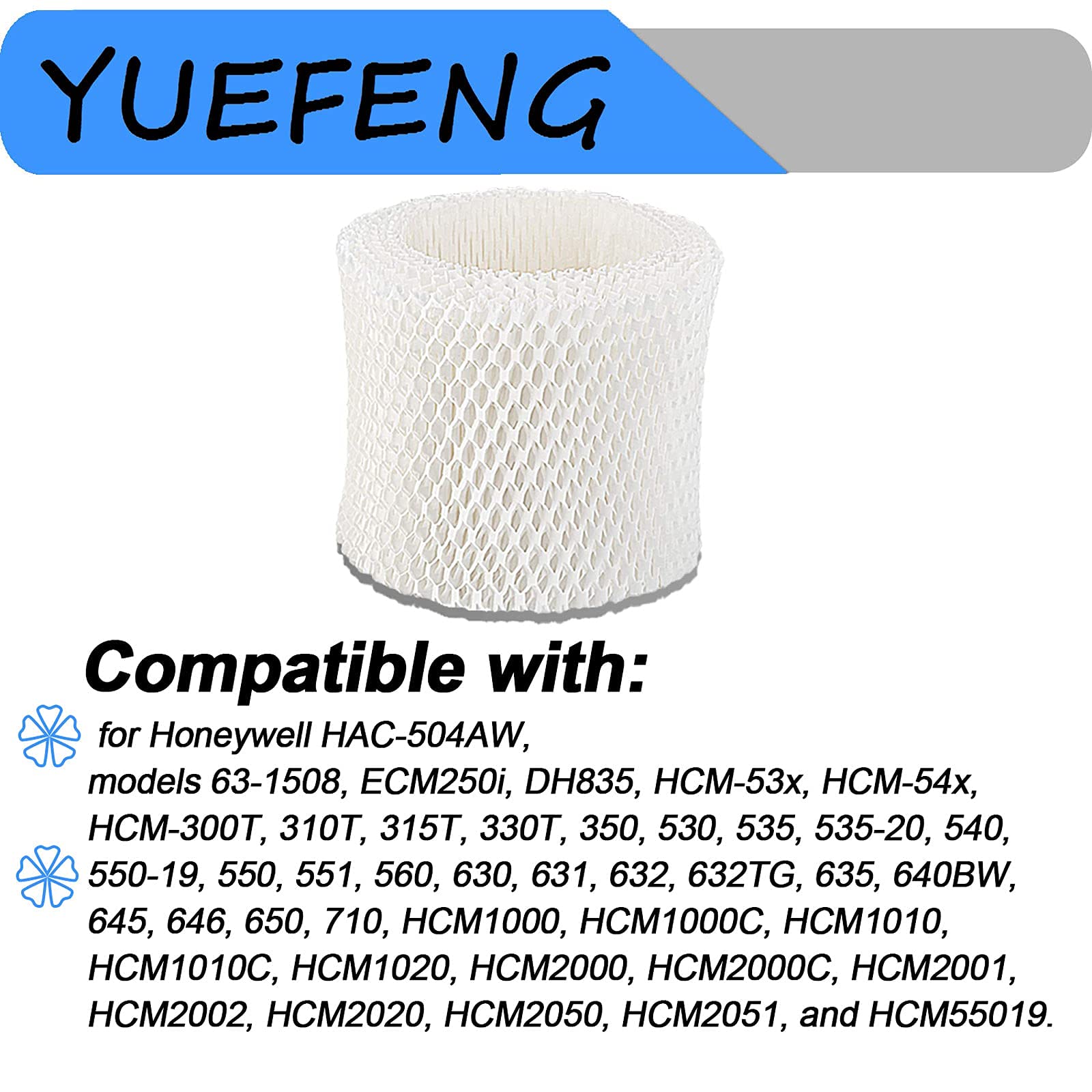 YUEFENG 6 Pack Humidifier Filters Replacement for Honeywell Humidifier HAC-504, HAC-504AW, HCM 350 (6)