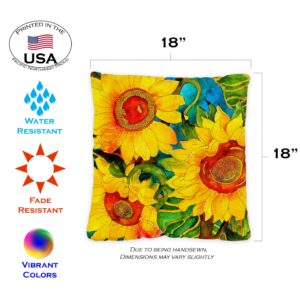 Toland Home Garden 761235 Set of 2 Sunny Sunflowers Fall Pillow Covers 18x18 Inch Flower Outdoor Square Indoor Decorative Throw Pillows