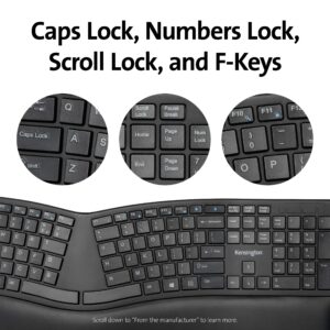 Kensington Pro Fit Ergonomic Wireless Keyboard and Mouse - Black (K75406US)