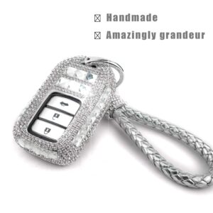 Car Key Shell Fob Key Cover with Bling Rhinestones For Honda Civic Accord CRV HRV