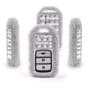 Car Key Shell Fob Key Cover with Bling Rhinestones For Honda Civic Accord CRV HRV