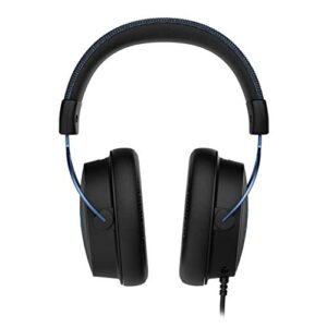 hyperx cloud alpha s - pc gaming headset, 7.1 surround sound, adjustable bass, dual chamber drivers, chat mixer, breathable leatherette, memory foam, and noise cancelling microphone - blue