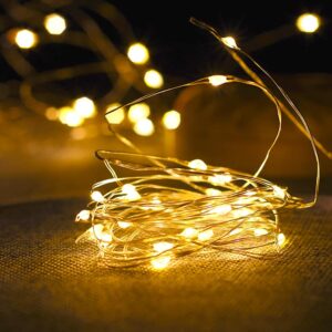 16 PCS Fairy String Lights Battery Operated,Starry String Lights,7.2ft 20 Led Firefly Lights for DIY,Christmas,Halloween,Wedding,Bedroom,Party Table Decorations(Warm White)