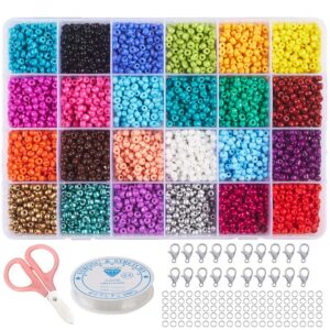 seed beads for jewelry making, 6/0 4mm pack multicolor beads for bracelets,beading,crafting (4mm) (4mm)