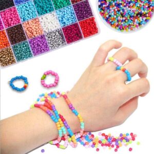 Seed Beads for Jewelry Making, 6/0 4mm Pack Multicolor Beads for Bracelets,Beading,Crafting (4mm) (4mm)