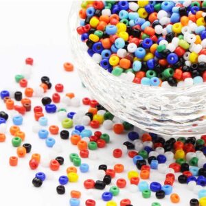 Seed Beads for Jewelry Making, 6/0 4mm Pack Multicolor Beads for Bracelets,Beading,Crafting (4mm) (4mm)