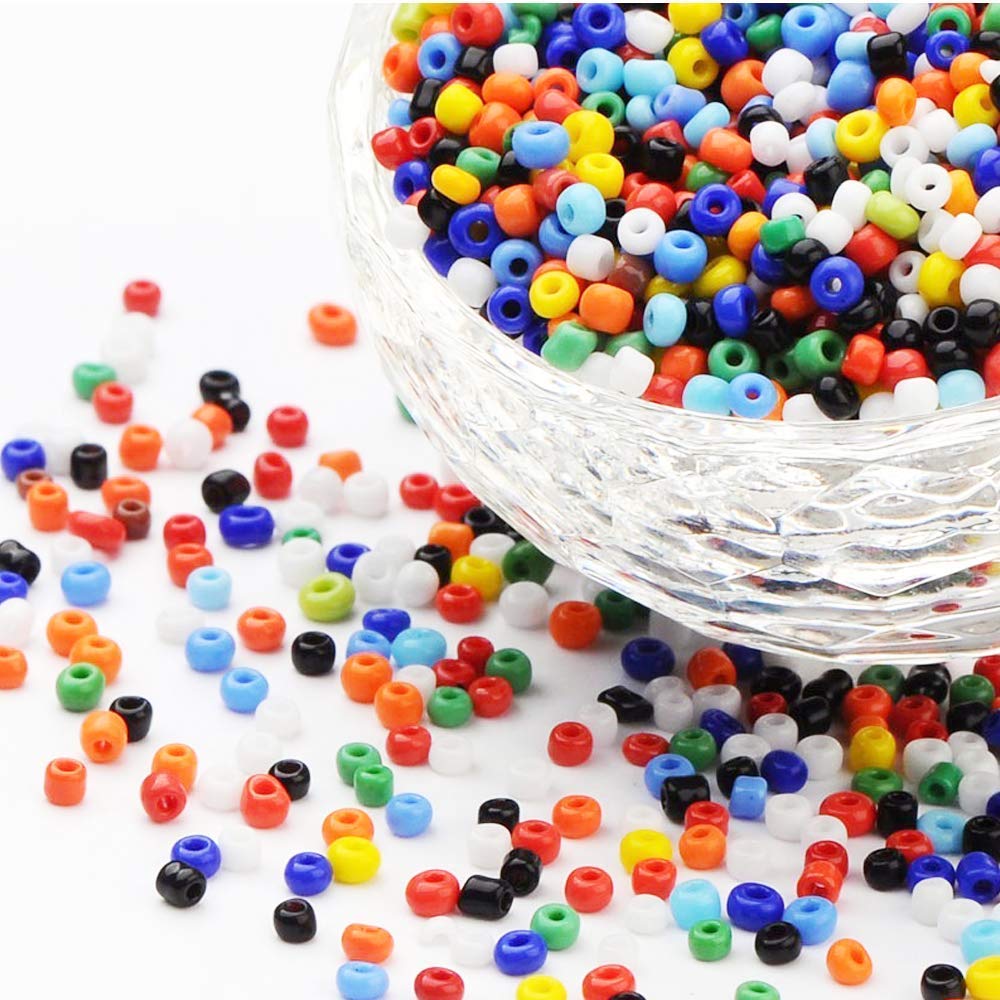 Seed Beads for Jewelry Making, 6/0 4mm Pack Multicolor Beads for Bracelets,Beading,Crafting (4mm) (4mm)