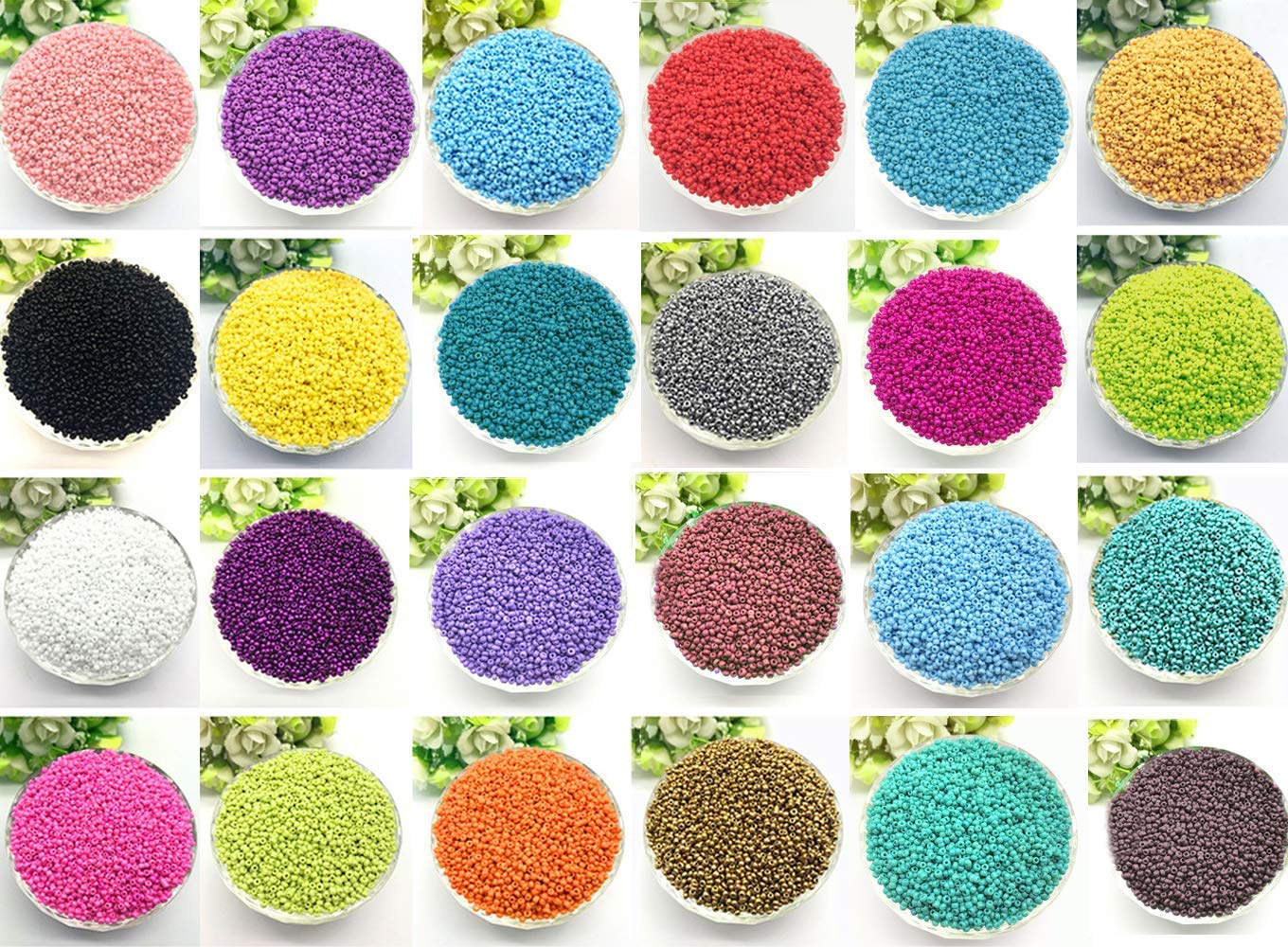 Seed Beads for Jewelry Making, 6/0 4mm Pack Multicolor Beads for Bracelets,Beading,Crafting (4mm) (4mm)