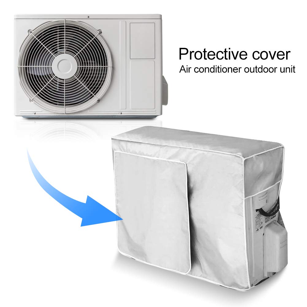 LKXHarleya Air Conditioner Covers for Outside Units, 35 x 12 x 24 in Waterproof Dustproof Sun Protection Air Conditioner Cover with Vent Hole for 2P AC Units