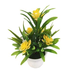 856store artificial flowers,artificial fake lotus flower potted plant bonsai wedding party garden home decor,bridal wedding bouquet for home garden party wedding decoration yellow