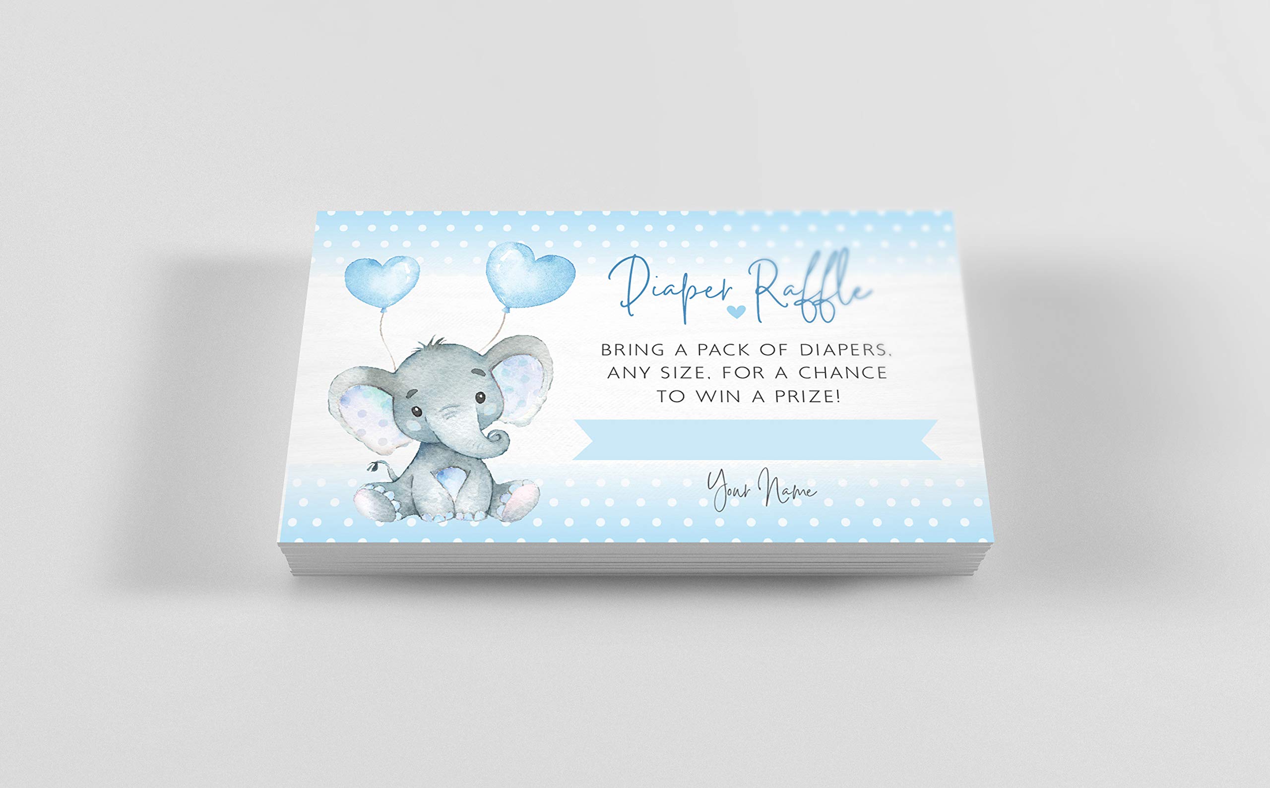 Your Main Event Prints Boy Elephant Baby Shower Invitations, Peanut Baby Shower Invites with Diaper Raffles Cards, Sprinkle, 20 Invites Including Envelopes