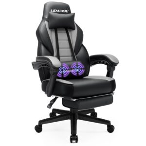 lemberi gaming chairs with footrest,ergonomic video game chairs for adults,big and tall chair 400lb weight capacity, racing style computer gamer chair with headrest and lumbar support