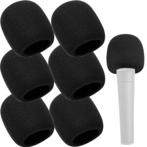 cdbovid microphone covers foam - black sponge foam microphone windscreen cover, for most microphone, 6pcs