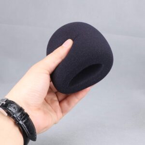 CDBOVID Microphone Covers Foam - Black Sponge Foam Microphone Windscreen Cover, for Most Microphone, 6pcs