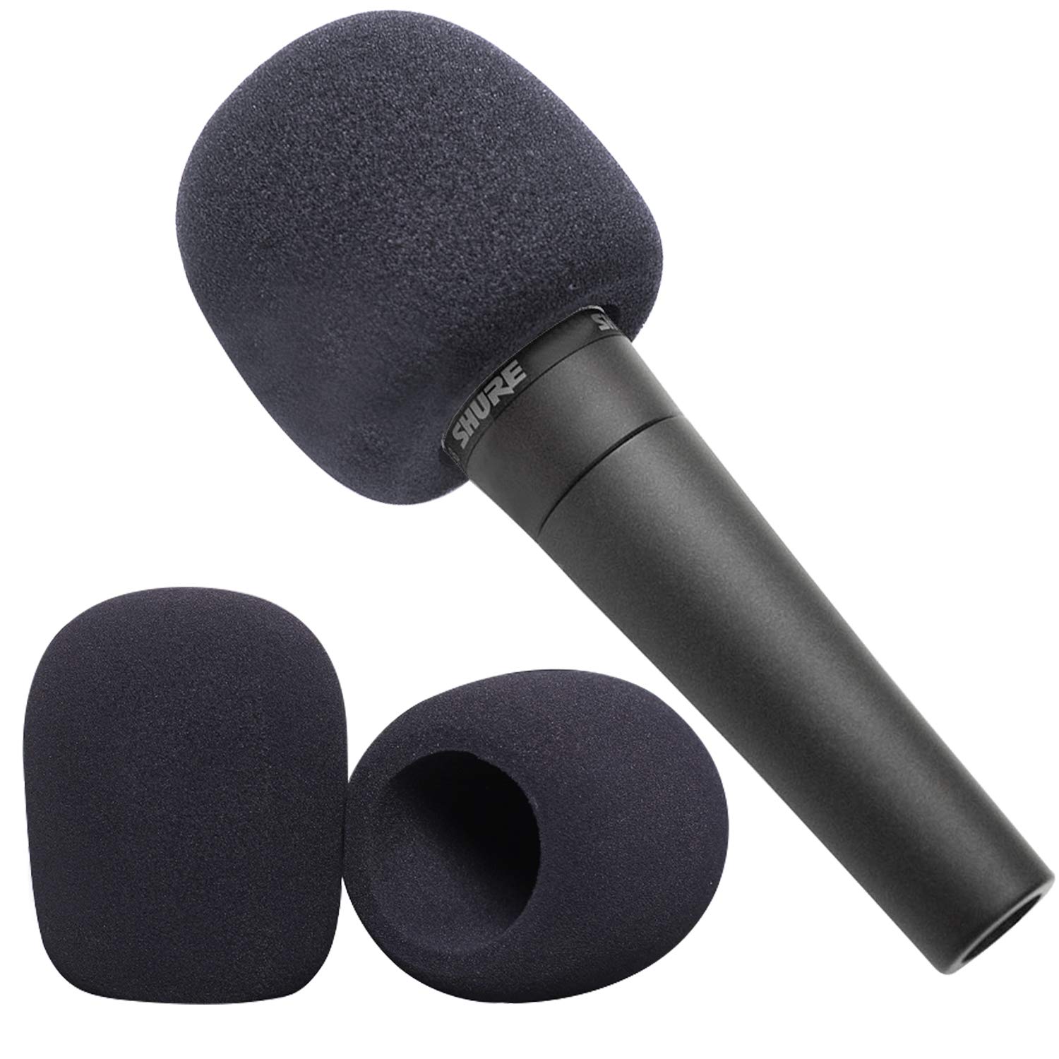 CDBOVID Microphone Covers Foam - Black Sponge Foam Microphone Windscreen Cover, for Most Microphone, 6pcs