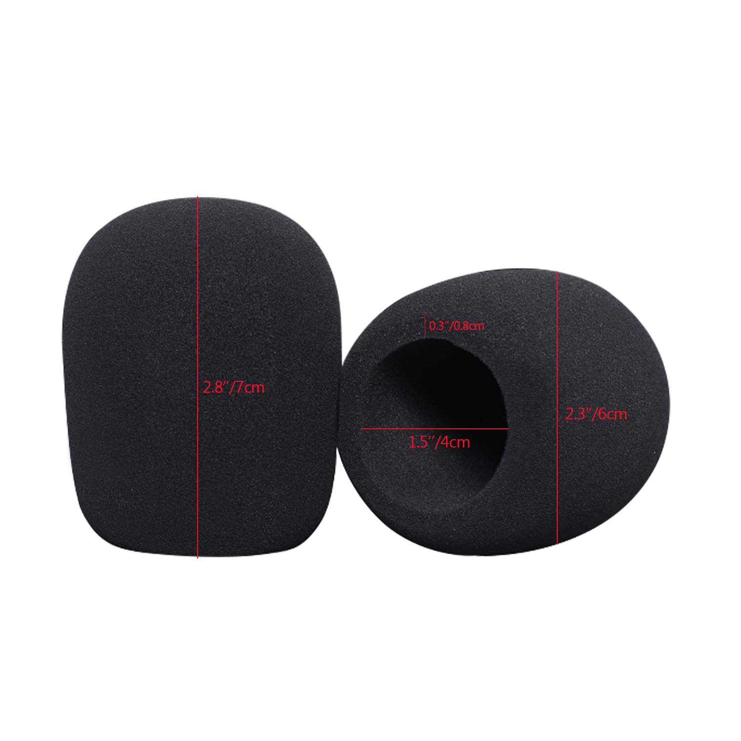 CDBOVID Microphone Covers Foam - Black Sponge Foam Microphone Windscreen Cover, for Most Microphone, 6pcs