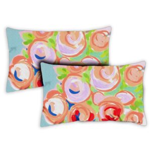 toland home garden blooms 12 x 19 inch indoor, pillow, case (2-pack)