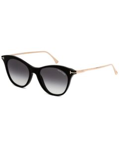 tom ford oval sunglasses tf662 micaela 01b black/gold 53mm ft0662