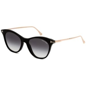 Tom Ford Oval Sunglasses TF662 Micaela 01B Black/Gold 53mm FT0662