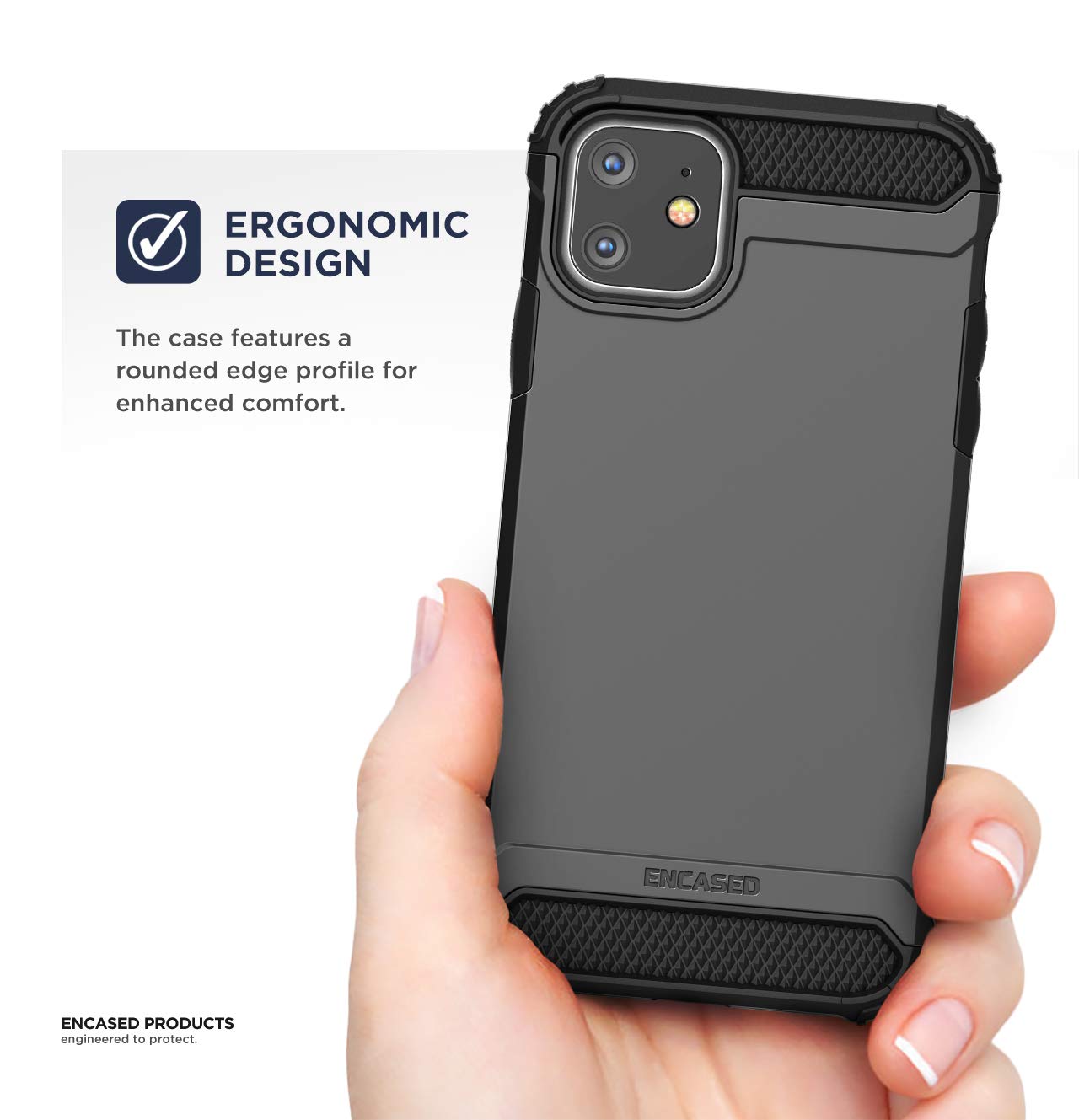 Encased iPhone 11 Phone Case with Belt Clip (2019 Scorpio Armor) Heavy Duty Rugged Protective Cover with Holder (Black)