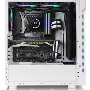 Thermaltake H200 Tempered Glass Snow Edition RGB Light Strip ATX Mid Tower Case with One 120mm Rear Fan Pre-Installed CA-1M3-00M6WN-03