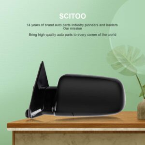 SCITOO Side View Mirrors A Pair of Mirrors Fit Compatible with 1988-1999 for Chevy C1500 C2500 C3500 for Chevy K1500 K2500 K3500 1995-2000 for Chevy Tahoe Manual Folding 15036360