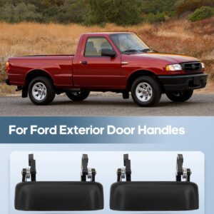 ECCPP Door Handles Exterior Outside Outer Front Driver Passenger Side for 1998-2011 for Ford Ranger Black(2pcs)