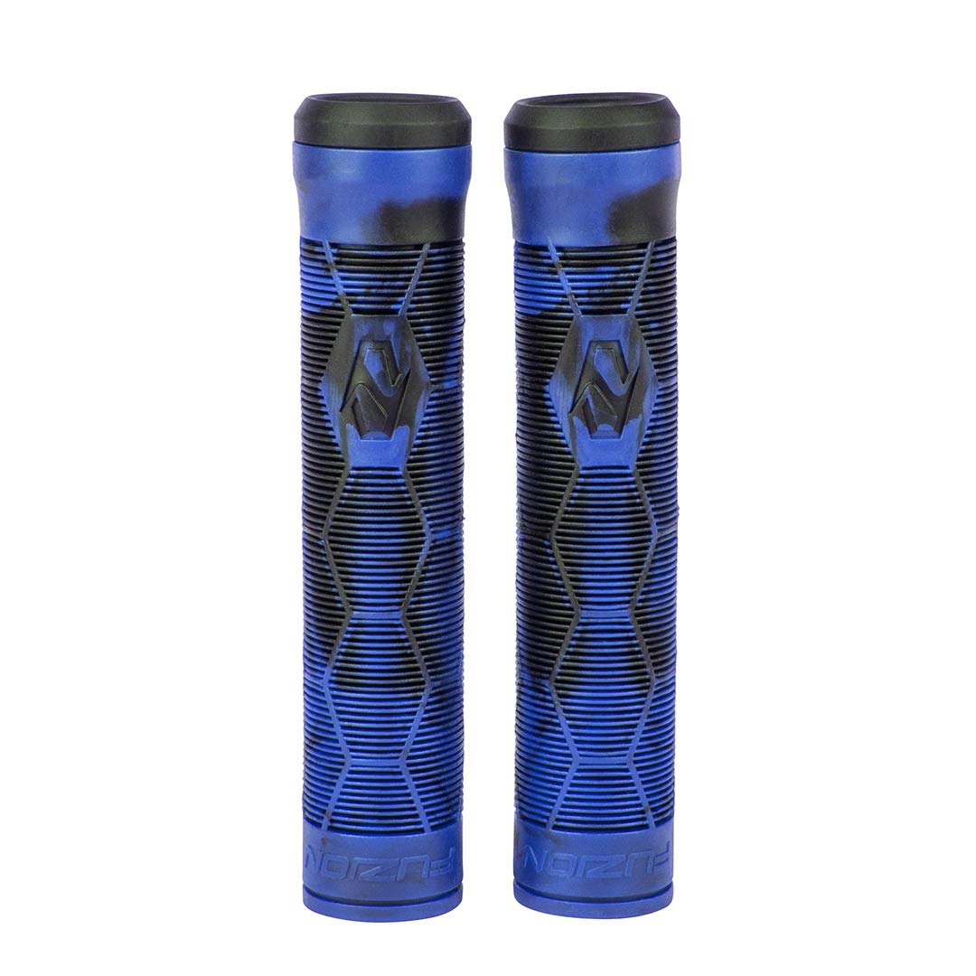 Fuzion Pro Scooters Hex Grips BMX Bike Grips (Blue & Black Swirl)