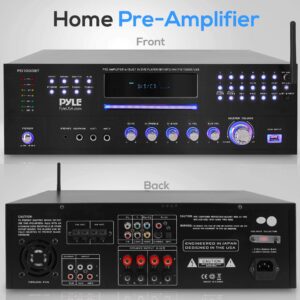 PYLE 4 Channel Amplifier Receiver - 1000 Watt Rack Mount Bluetooth Home Theater-Stereo Surround Sound Preamp Receiver W/Audio/Video System, CD/DVD Player, AM/FM Radio, MP3/USB Reader - PD1000BT