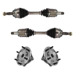 TRQ Front CV Axle Shafts & Wheel Hub Bearing Assemblies 4 Piece Set Compatible with 2003-2016 Toyota 4Runner / 2007-2014 FJ Cruiser / 2005-2015 Tacoma / 2010-2016 Lexus GX460 / 2003-2009 GX470