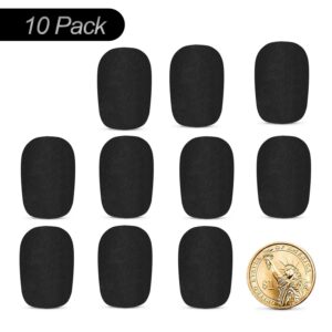 Phinus 10 Pack Lapel Microphone Windscreen, Headset Windscreen, Mic Foam Covers Lavalier Microphone Windscreen for Variety of Headset Microphone, Tough Sponge Material, Noise Reduction, Black