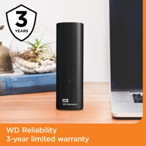 Western Digital 12TB Elements Desktop External Hard Drive, USB 3.0 external hard drive for plug-and-play storage - Western DigitalBWLG0120HBK-NESN