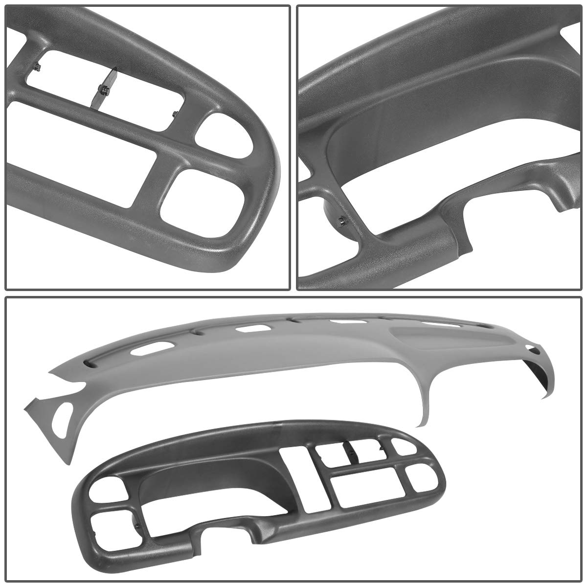 Auto Dynasty, Dashboard Cover Cap Overlay + Instrument Bezel Compatible With Dodge Ram Truck 1500 2500 3500 98-02