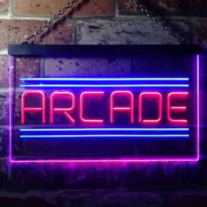 ADVPRO Arcade Game Zone Room Dual Color LED Neon Sign Blue & Red 16" x 12" st6s43-i3368-br