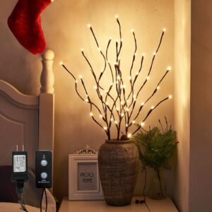 peiduo lighted willow branch 30inch 3pk 60l led pathway lights for christmas room decoration indoor apartment outdoor stake lights for lawn