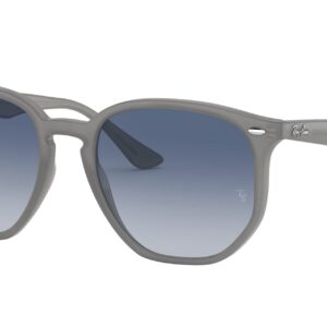 Ray-Ban RB4306 Hexagonal Sunglasses, Opal Grey/Light Grey Gradient Dark Blue, 54 mm