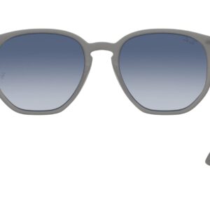 Ray-Ban RB4306 Hexagonal Sunglasses, Opal Grey/Light Grey Gradient Dark Blue, 54 mm