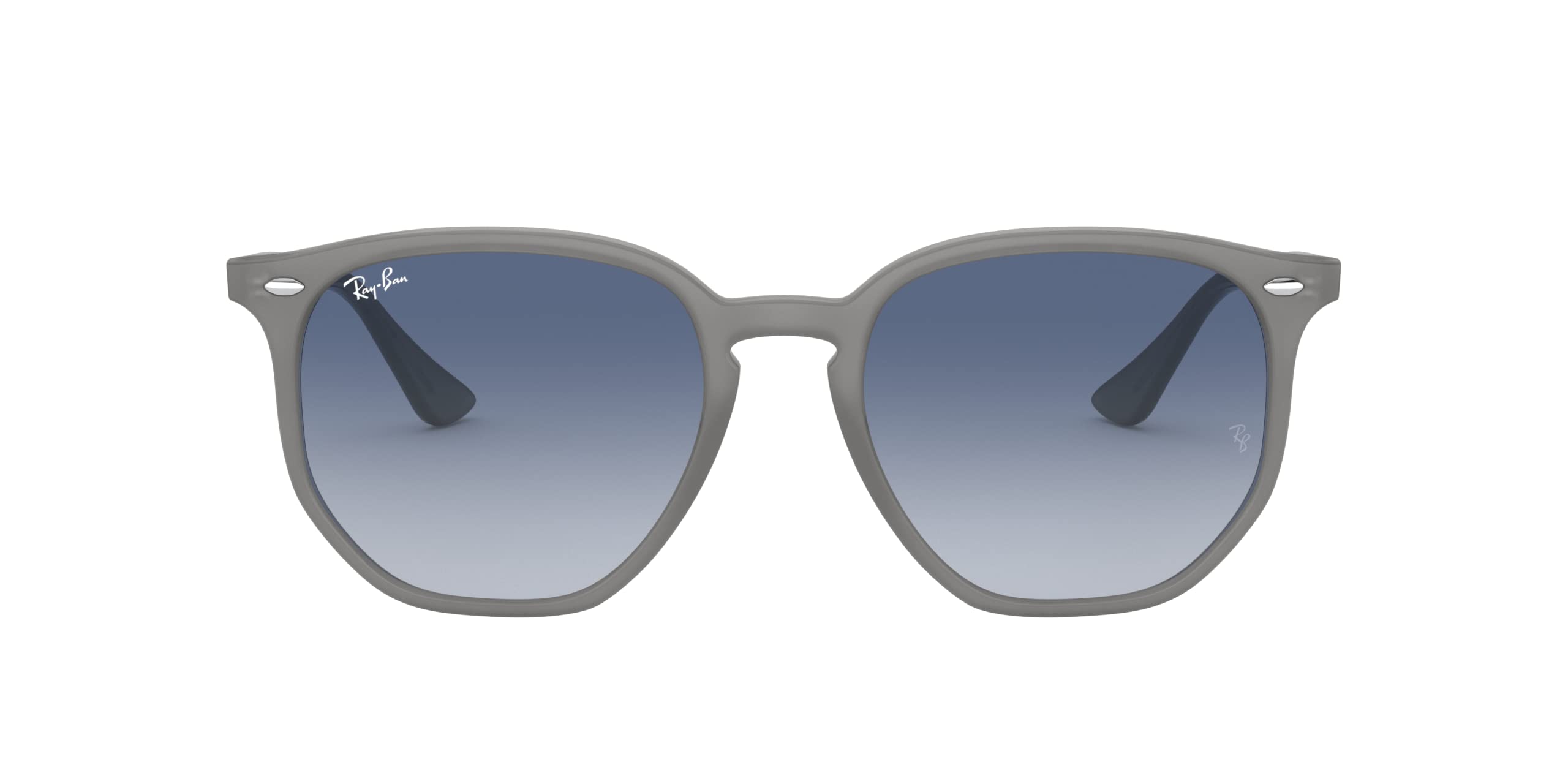 Ray-Ban RB4306 Hexagonal Sunglasses, Opal Grey/Light Grey Gradient Dark Blue, 54 mm